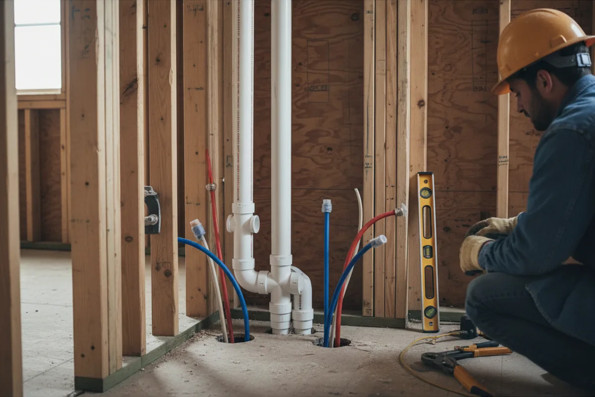 Drain and supply rough-in during Drain Cleaning in Allenport